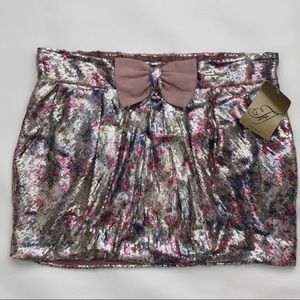 [NWT] ZARA sequin floral print mini skirt